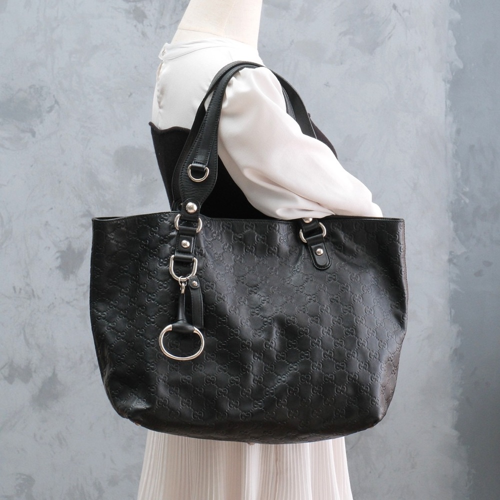 SOLD‼️GUCCI Ssima Horsebit Tote Shoulder Hand Bag Leather